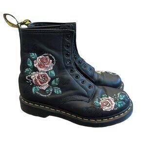Dr. Martens 1460 Vonda Chain II Eight Eye Lace-Up Boots Rose Moto Size 9 Women's